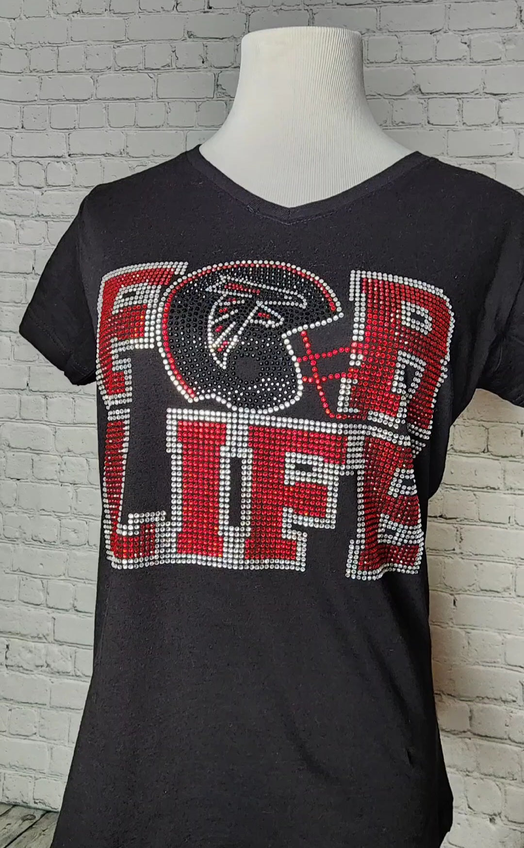 Atlanta Falcons FOR LIFE Rhinestone T-shirt or Sweatshirt